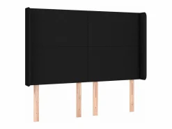 Clicnbuy Cama box spring colchón y luces LED tela negro 140x190 cm Hot