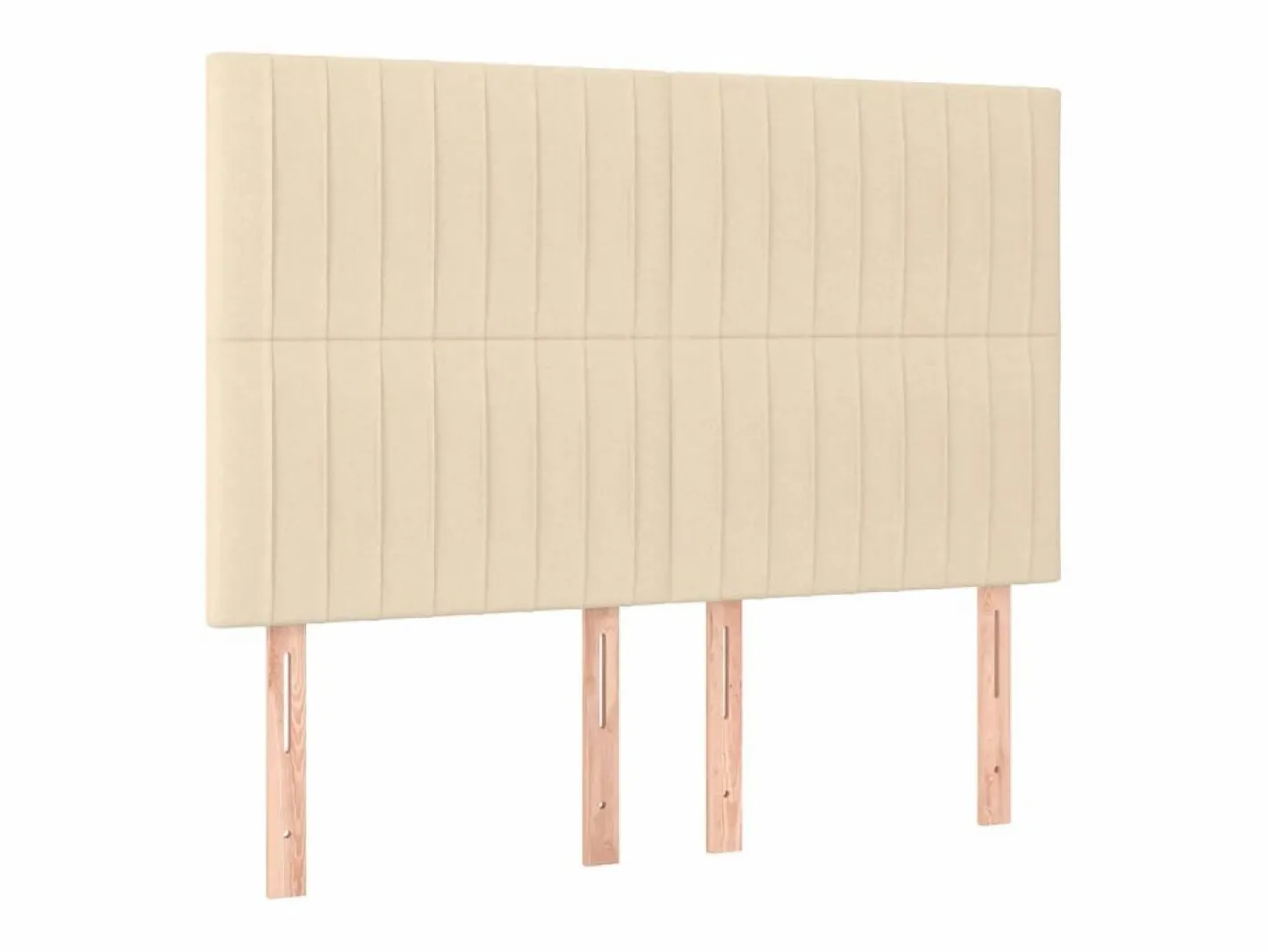 Clicnbuy Somier - 140X190Cm|Cama box spring colchón y luces LED tela crema 140x190 cm