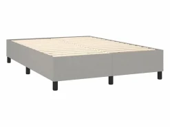 Clicnbuy Somier - 140X190Cm|Cama box spring colchón y luces LED tela gris claro 140x190 cm