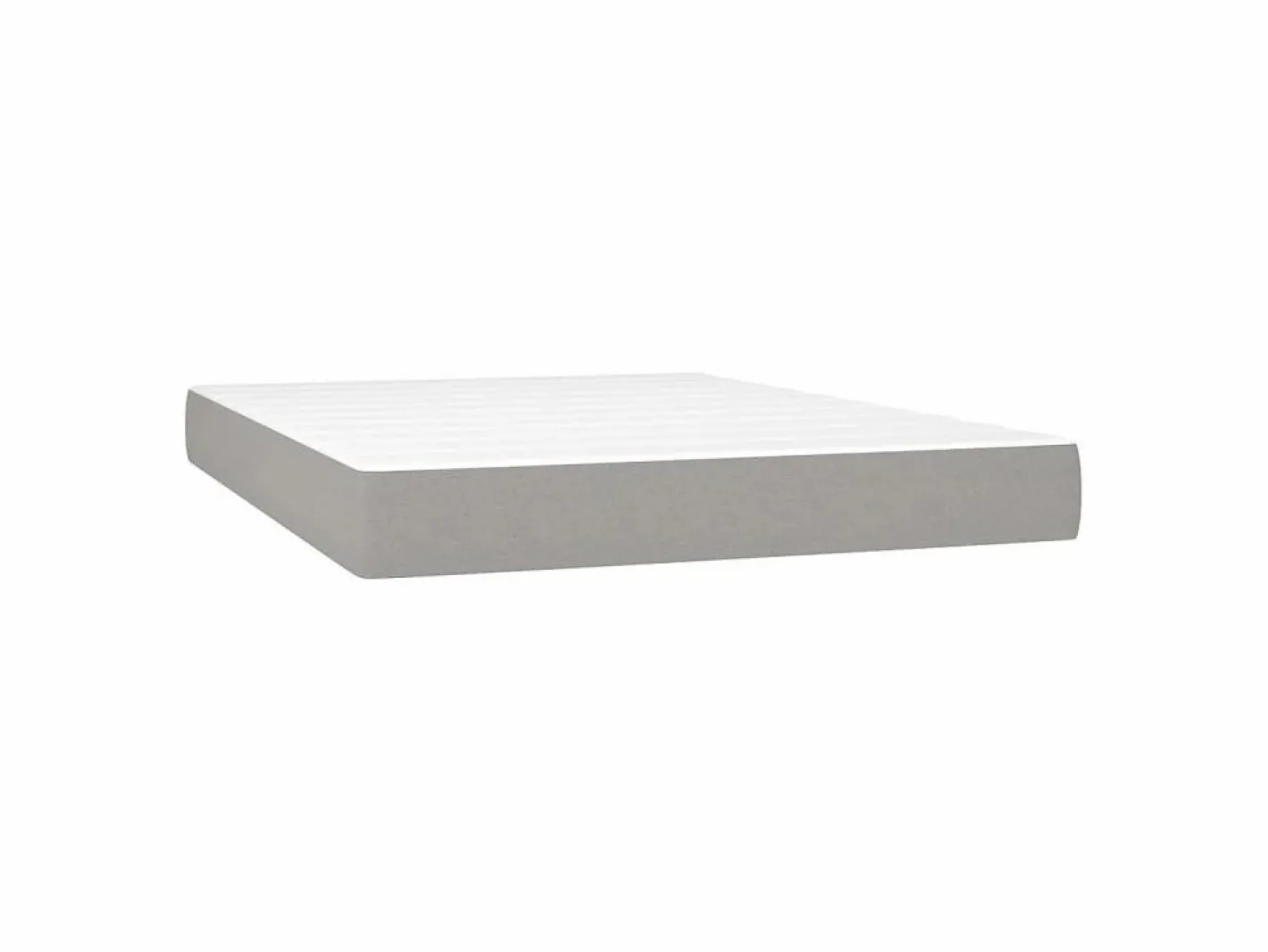 Clicnbuy Somier - 140X190Cm|Cama box spring colchón y luces LED tela gris claro 140x190 cm