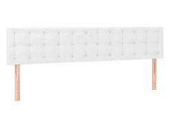Cama box spring colchón y LED cuero sintético blanco 120x190 cm^Clicnbuy Online