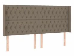 Cama box spring colchón y luces LED tela gris taupe 180x200 cm^Clicnbuy Clearance