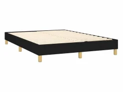 Cama box spring colchón y luces LED tela negro 140x190 cm^Clicnbuy Best