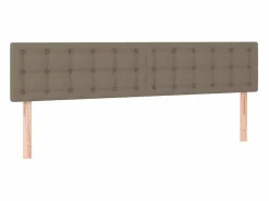 Clicnbuy Cama box spring colchón y luces LED tela gris taupe 180x200 cm Clearance
