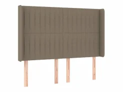 Clicnbuy Somier Tapizado|Cama box spring colchón y luces LED tela gris taupe 140x200 cm