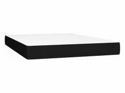 Cama box spring colchón y luces LED tela negro 140x190 cm^Clicnbuy Online