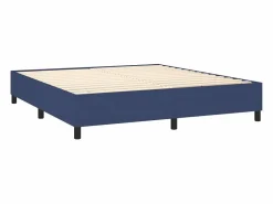 Cama box spring colchón y luces LED tela azul 180x200 cm^Clicnbuy Clearance