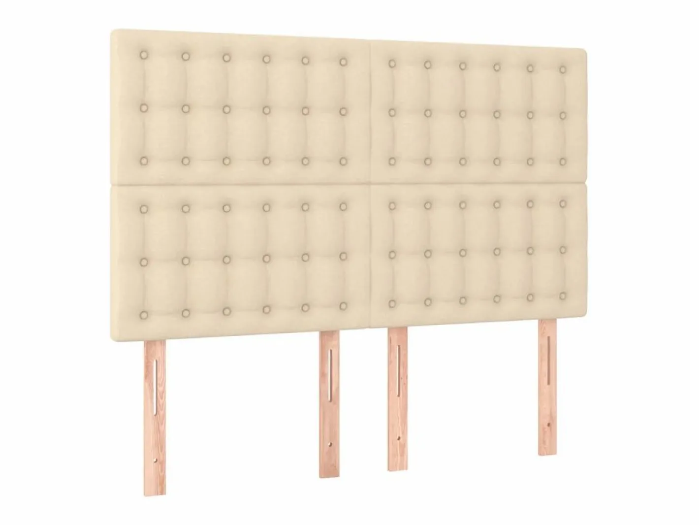 Clicnbuy Cama box spring colchón y luces LED tela crema 140x190 cm Sale