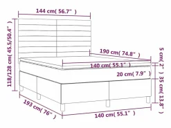 Clicnbuy Cama box spring colchón y luces LED tela negro 140x190 cm Clearance