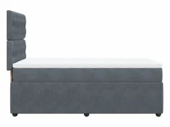 Clicnbuy Cama box spring con colchón terciopelo oscuro 90x190 cm Gris