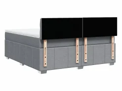 Clicnbuy Base De Cama De Láminas|Somier - 180X200Cm|Cama box spring con colchón tela claro 180x200 cm