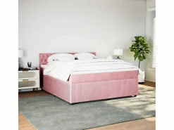Clicnbuy Somier - 180X200Cm|Cama box spring con colchón terciopelo 180x200 cm