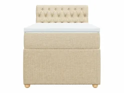 Clicnbuy Somier - 90X190Cm|Cama box spring con colchón tela color 90x190 cm