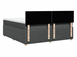 Cama box spring con colchón tela oscuro 180x200 cm^Clicnbuy Clearance