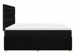 Clicnbuy Cama box spring con colchón tela 180x200 cm Negro Discount