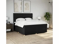 Cama box spring con colchón tela 200x200 cm^Clicnbuy Best