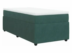 Clicnbuy Somier - 90X190Cm|Cama box spring con colchón terciopelo oscuro 90x190 cm