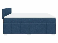 Clicnbuy Cama box spring con colchón tela 200x200 cm Azul Best