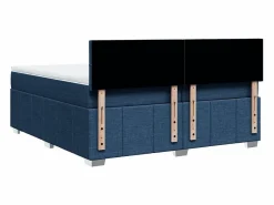 Clicnbuy Cama box spring con colchón tela 200x200 cm Azul Best