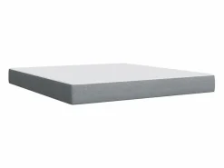 Clicnbuy Cama box spring con colchón tela claro 180x200 cm Gris