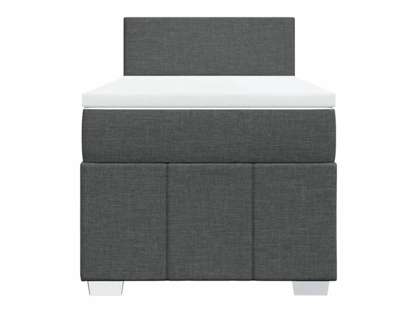 Cama box spring con colchón tela oscuro 90x190 cm^Clicnbuy Discount