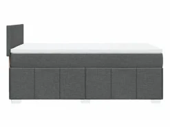 Cama box spring con colchón tela oscuro 90x190 cm^Clicnbuy Discount