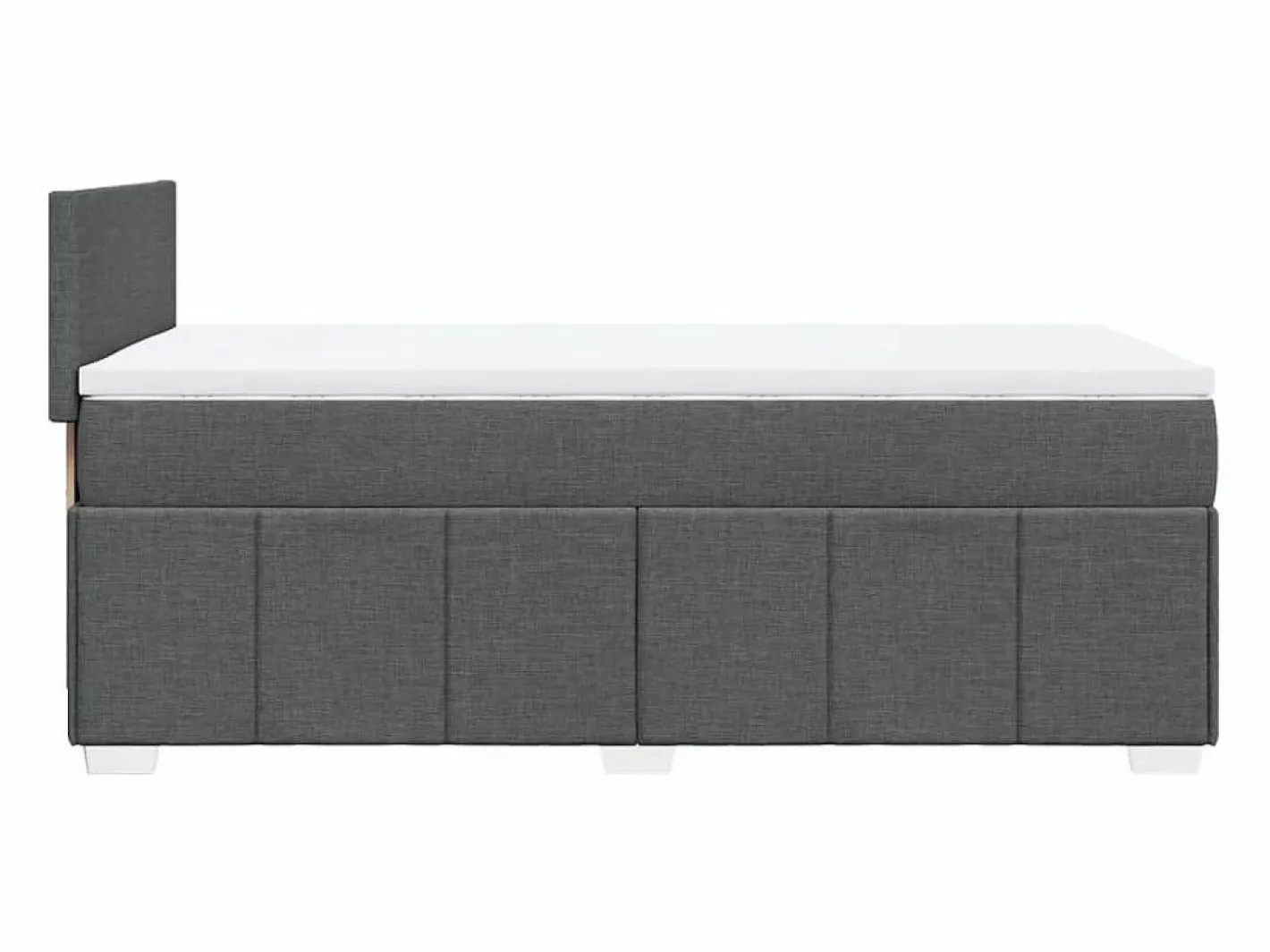 Cama box spring con colchón tela oscuro 90x190 cm^Clicnbuy Discount