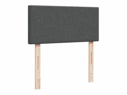 Cama box spring con colchón tela oscuro 90x190 cm^Clicnbuy Discount