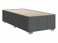Cama box spring con colchón tela oscuro 90x190 cm^Clicnbuy Discount