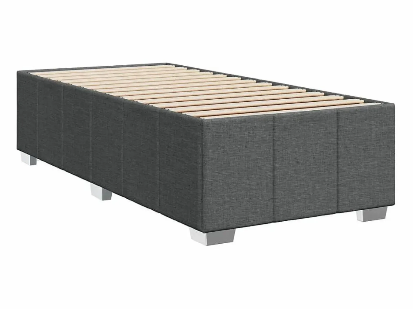 Cama box spring con colchón tela oscuro 90x190 cm^Clicnbuy Discount