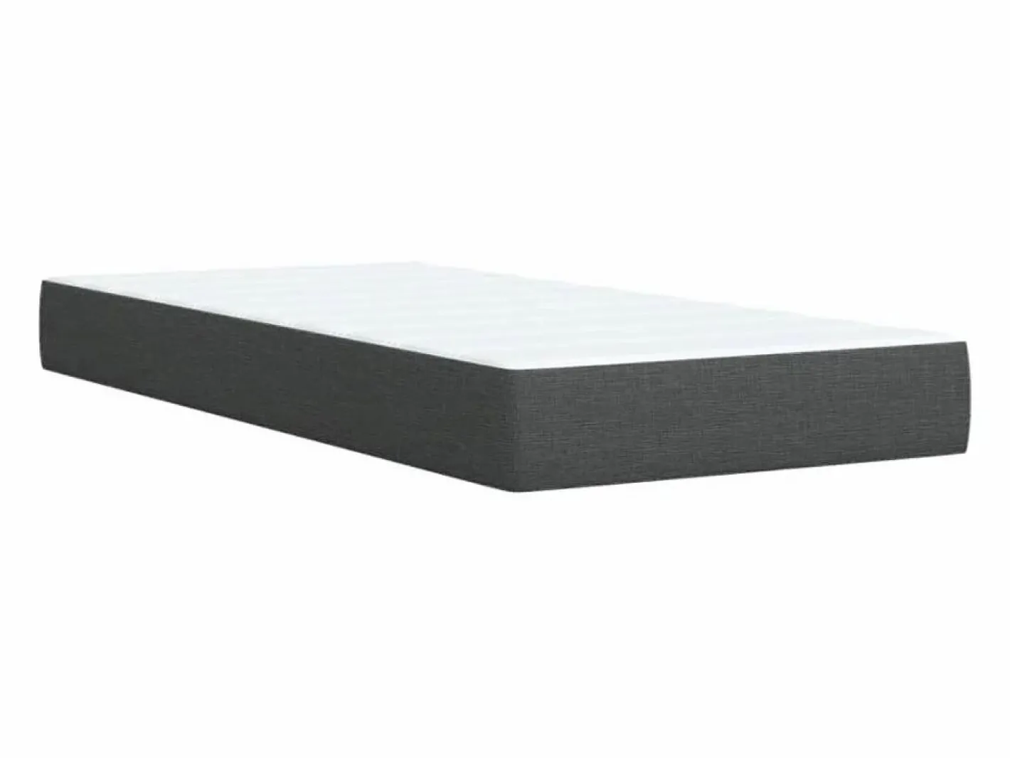 Cama box spring con colchón tela oscuro 90x190 cm^Clicnbuy Discount
