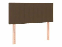 Cama box spring con colchón y LED tela marrón oscuro 120x200 cm^Clicnbuy New