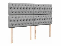 Clicnbuy Cama box spring con colchón tela claro 180x200 cm Gris Hot