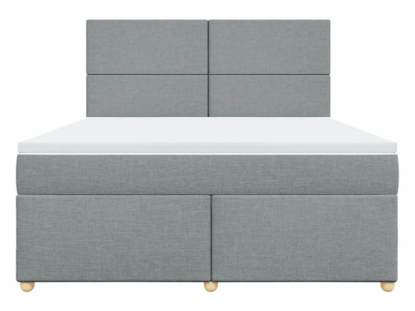 Cama box spring con colchón tela claro 180x200 cm^Clicnbuy New