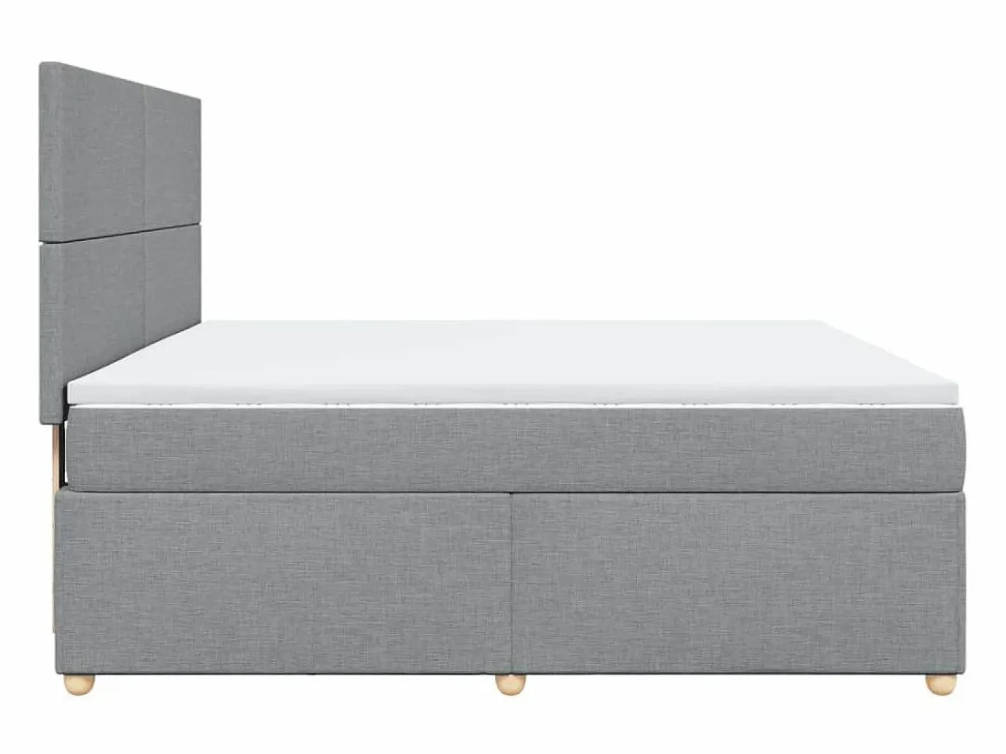 Cama box spring con colchón tela claro 180x200 cm^Clicnbuy New