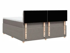 Clicnbuy Somier - 180X200Cm|Cama box spring con colchón tela gris taupe 180x200 cm