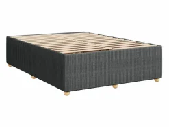 Cama box spring con colchón tela oscuro 140x190 cm^Clicnbuy Discount