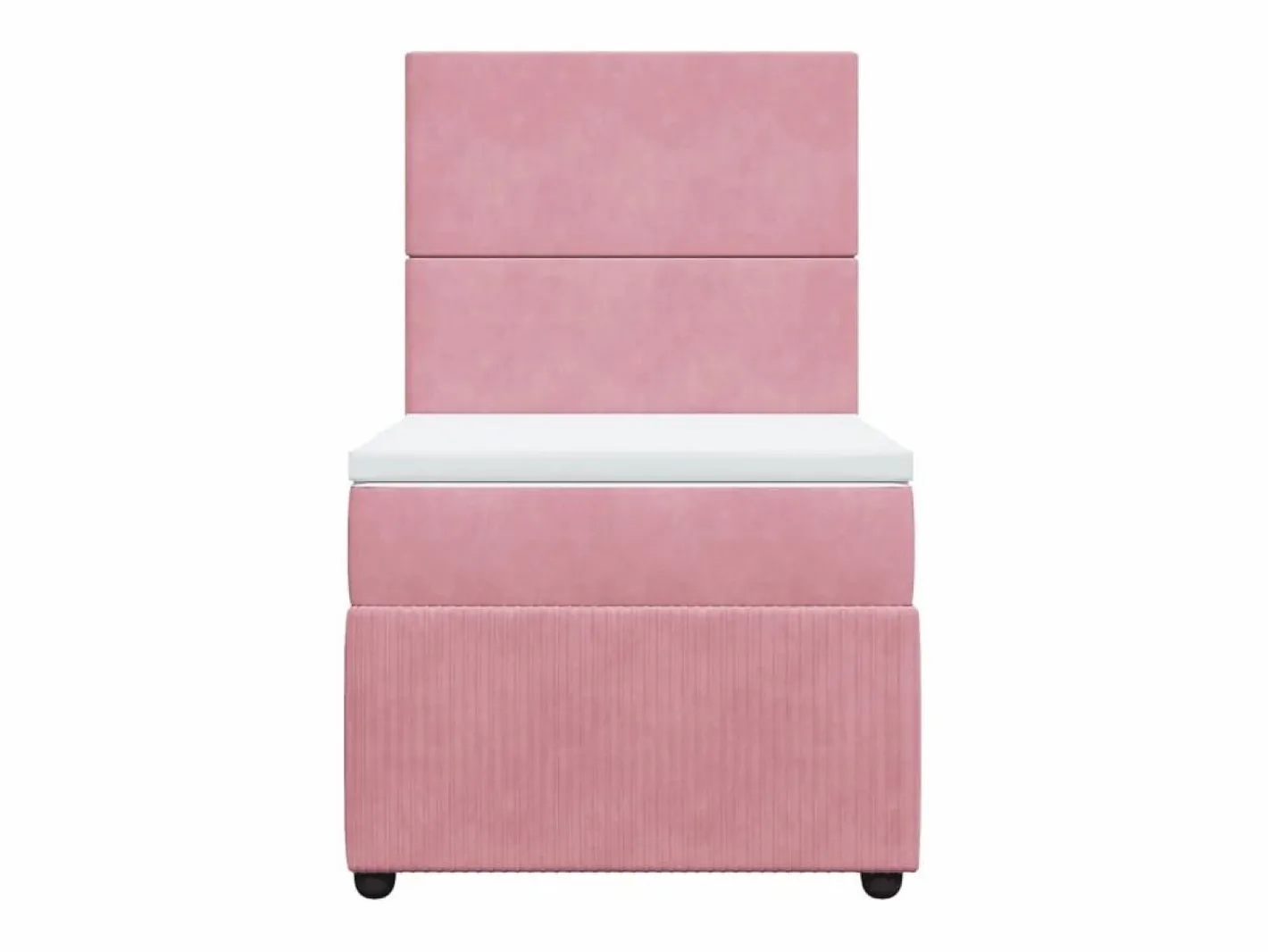 Clicnbuy Cama box spring con colchón terciopelo 80x200 cm Rosa Hot