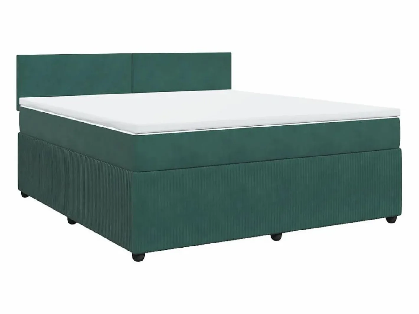 Clicnbuy Cama box spring con colchón terciopelo oscuro 180x200 cm Verde Best