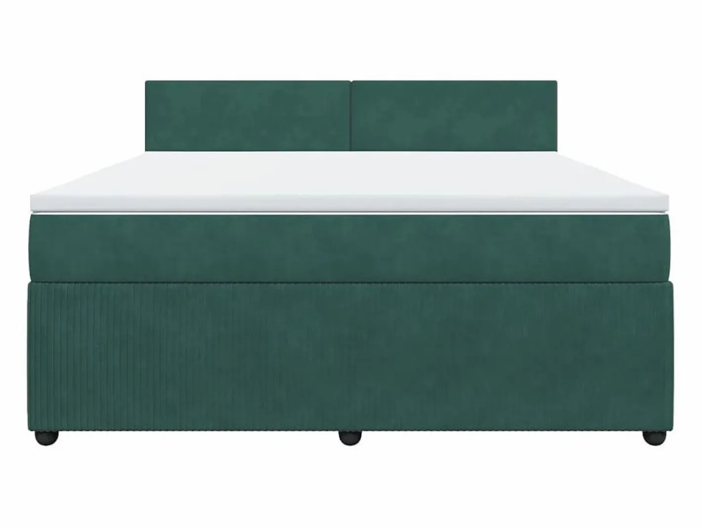 Clicnbuy Cama box spring con colchón terciopelo oscuro 180x200 cm Verde Best