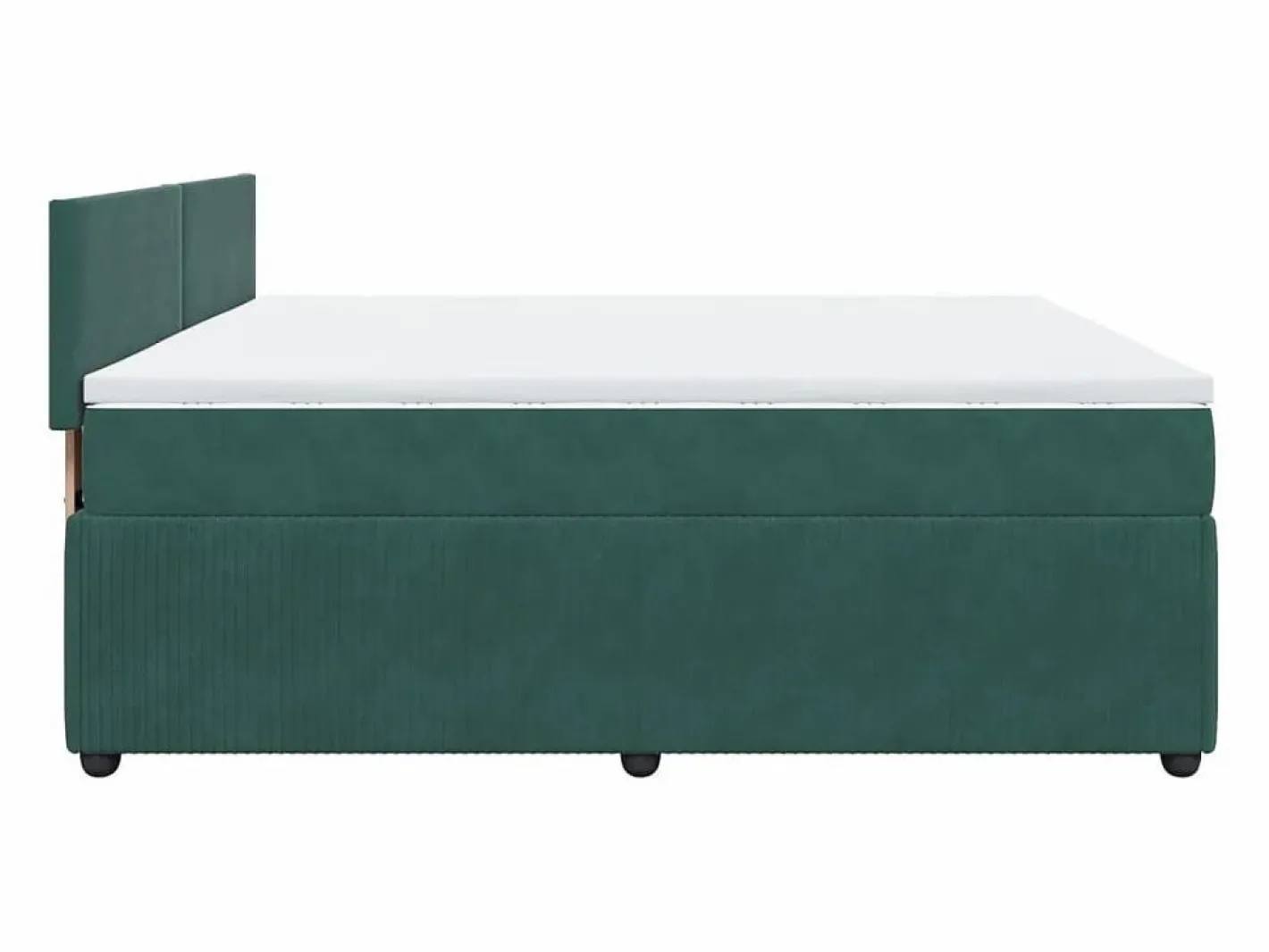 Clicnbuy Cama box spring con colchón terciopelo oscuro 180x200 cm Verde Best