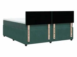 Clicnbuy Cama box spring con colchón terciopelo oscuro 180x200 cm Verde Best