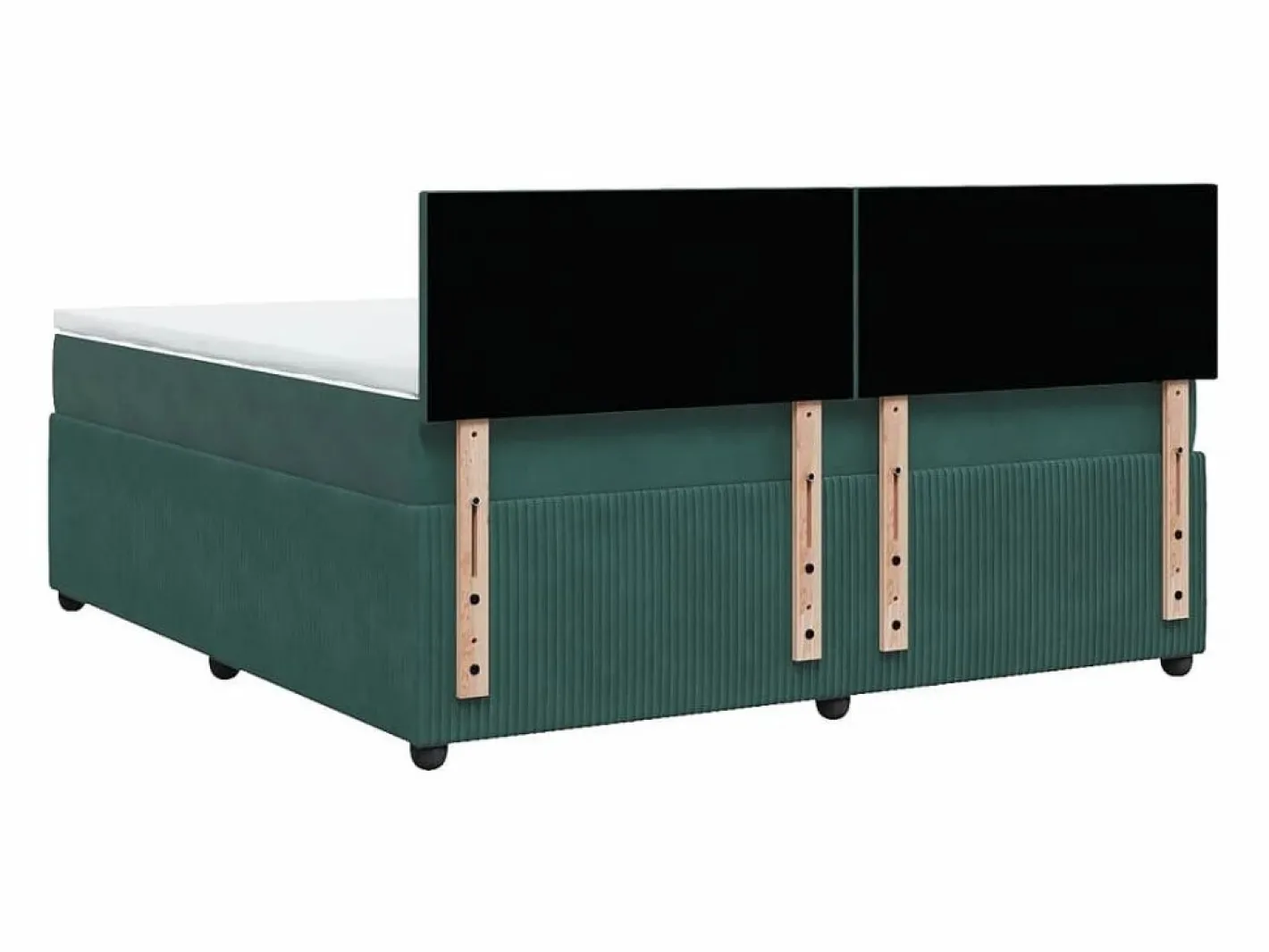 Clicnbuy Cama box spring con colchón terciopelo oscuro 180x200 cm Verde Best