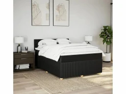 Clicnbuy Cama box spring con colchón tela 160x200 cm Negro Clearance
