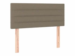 Clicnbuy Cama box spring con colchón LED tela gris taupe 90x190 cm Topo Discount