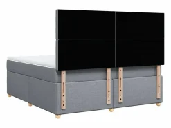 Clicnbuy Somier - 180X200Cm|Cama box spring con colchón tela claro 180x200 cm