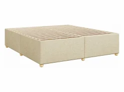 Clicnbuy Cama box spring con colchón tela color 180x200 cm Crema Best