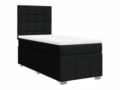 Clicnbuy Cama box spring con colchón tela 90x190 cm Negro Outlet