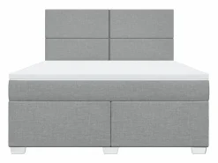 Clicnbuy Somier - 180X200Cm|Cama box spring con colchón tela claro 180x200 cm