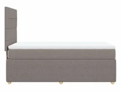 Cama box spring con colchón tela gris taupe 90x190 cm^Clicnbuy Outlet
